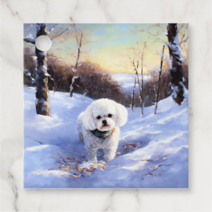 Bichon Frise Let It Snow Christmas  Favour Tags