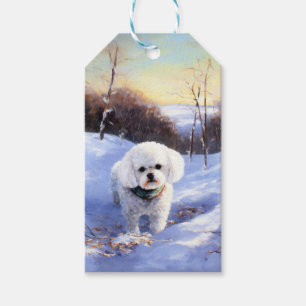 Bichon Frise Let It Snow Christmas Gift Tags