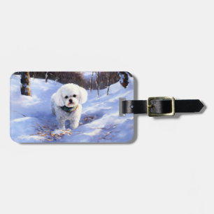 Bichon Frise Let It Snow Christmas  Luggage Tag