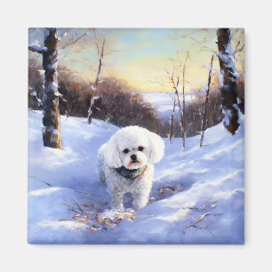 Bichon Frise Let It Snow Christmas Magnet