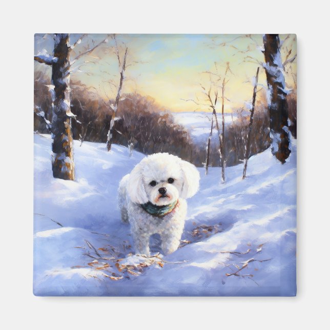 Bichon Frise Let It Snow Christmas  Magnet (Front)