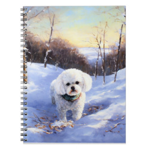 Bichon Frise Let It Snow Christmas Notebook