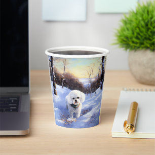 Bichon Frise Let It Snow Christmas  Paper Cups