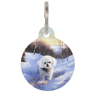 Bichon Frise Let It Snow Christmas  Pet Tag