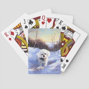 Bichon Frise Let It Snow Christmas Playing Cards