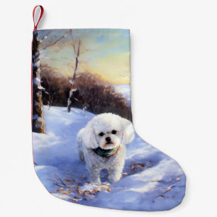 Bichon Frise Let It Snow Christmas  Small Christmas Stocking