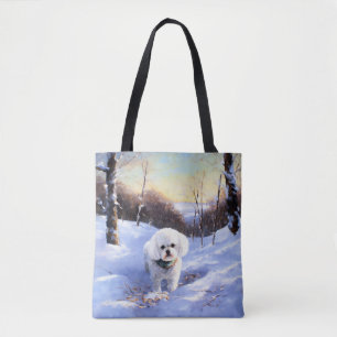 Bichon Frise Let It Snow Christmas Tote Bag