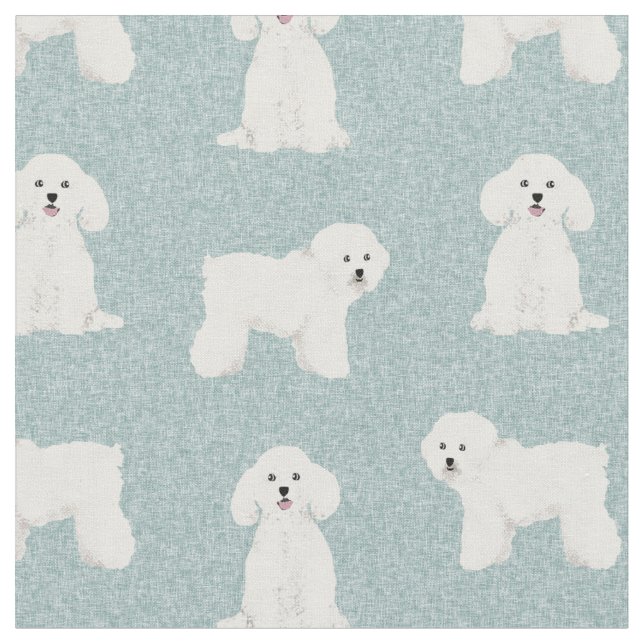 Bichon Frise light blue Fabric (Close Up)