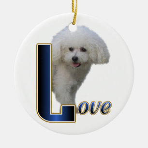 Bichon Frise Love Ceramic Tree Decoration