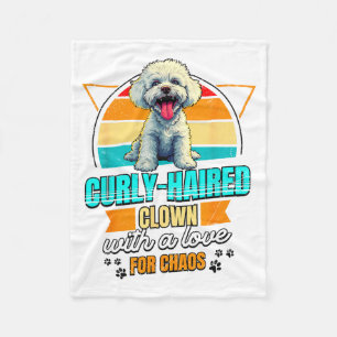 Bichon Frise Lover Funny Bichon Frise Retro  Fleece Blanket