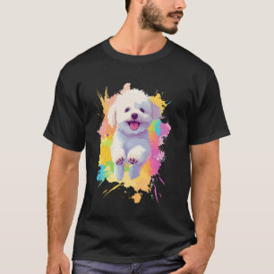 Bichon Frise Lovers Colourful Splash Art Bichon Fr T-Shirt