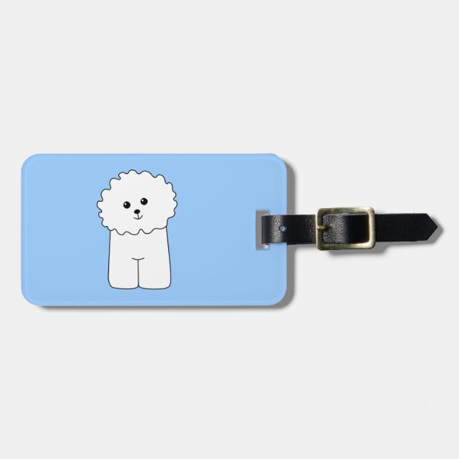 Bichon Frise. Luggage Tag (Front Horizontal)