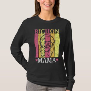 Bichon Frise Mama Dog   Dog Breeder Puppy Paw Love T-Shirt