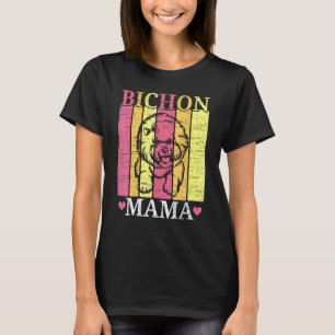 Bichon Frise Mama Dog   Dog Breeder Puppy Paw Love T-Shirt