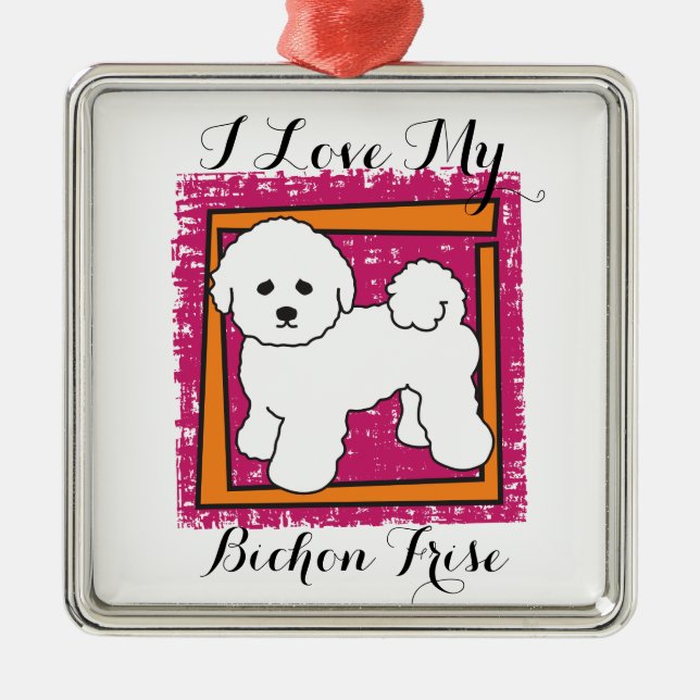 BICHON FRISE METAL TREE DECORATION (Front)