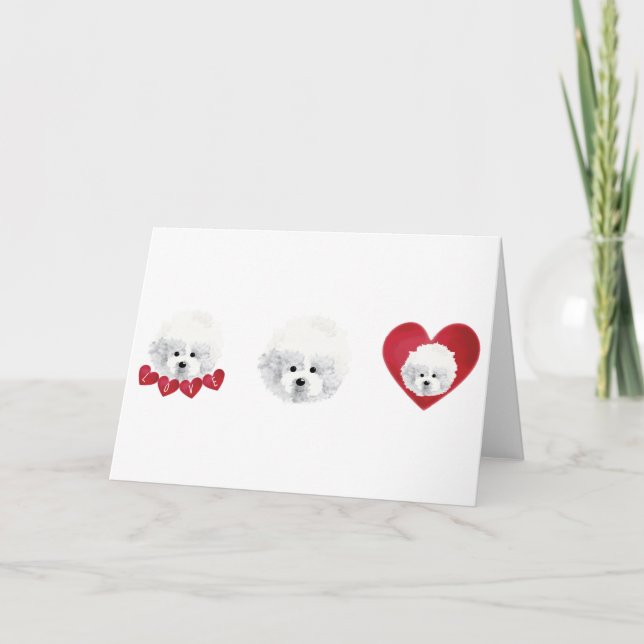 Bichon Frise _ mix _  Holiday Card (Front)