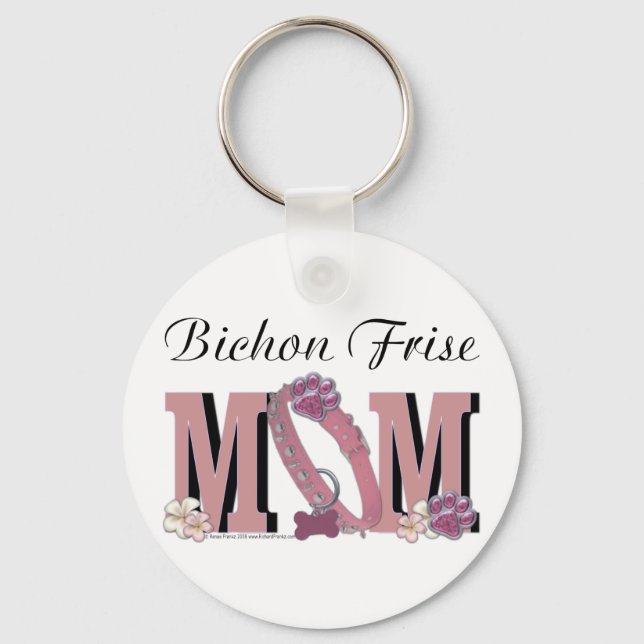 Bichon Frise MOM Key Ring (Front)