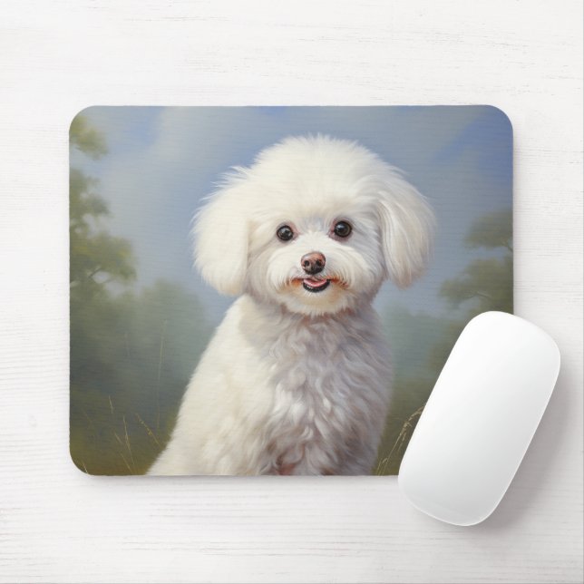 Bichon Frisé Mouse Mat (With Mouse)