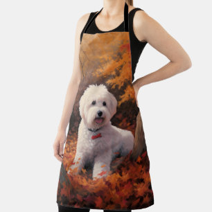 Bichon Frise n Autumn Leaves Fall Inspire Apron