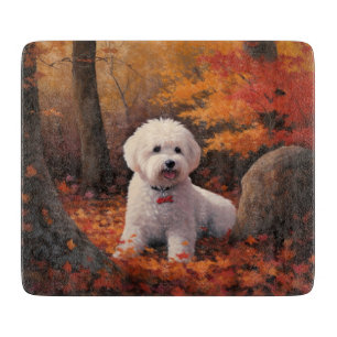 Bichon Frise n Autumn Leaves Fall Inspire Cutting Board