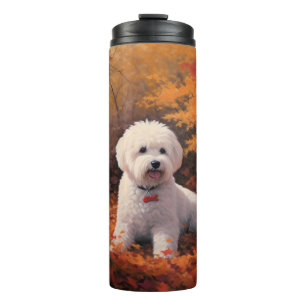 Bichon Frise n Autumn Leaves Fall Inspire  Thermal Tumbler