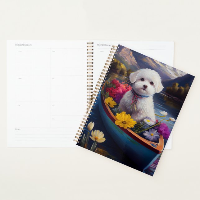 Bichon Frise on a Paddle: A Scenic Adventure Planner (Display)