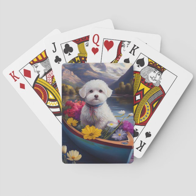 Bichon Frise on a Paddle: A Scenic Adventure Playing Cards (Back)