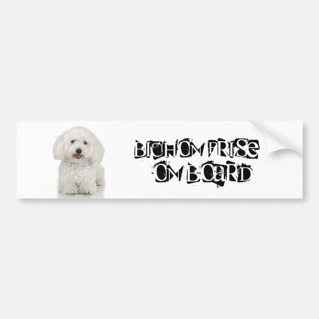 Bichon Frise on Board Bumper Sticker (Front)