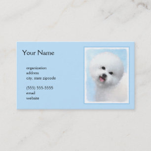 Bichon Frise Painting - Cute Original Dog Art Business Card