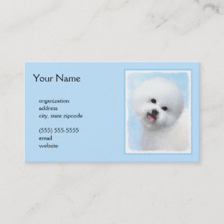 Bichon Frise Painting - Cute Original Dog Art Business Card
