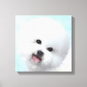 Bichon Frise Painting - Cute Original Dog Art Canvas Print