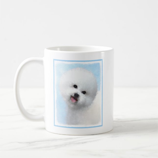 Bichon Frise Painting - Cute Original Dog Art Coffee Mug (Left)