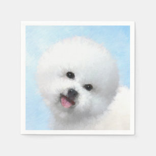 Bichon Frise Painting - Cute Original Dog Art Napkin