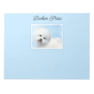Bichon Frise Painting - Cute Original Dog Art Notepad