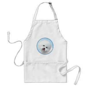 Bichon Frise Painting - Cute Original Dog Art Standard Apron