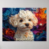 Bichon Frise Paper Quilling Art Dog Portrait