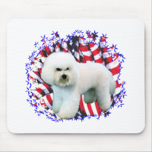 Bichon Frise Patriot Mouse Mat