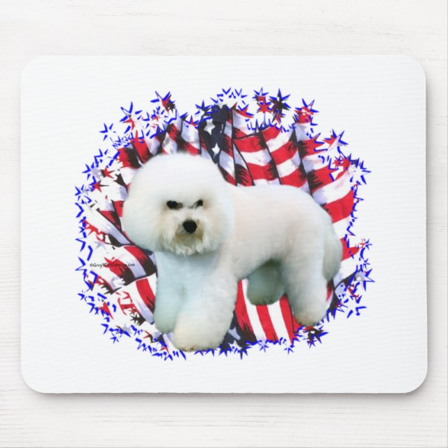 Bichon Frise Patriot Mouse Mat (Front)