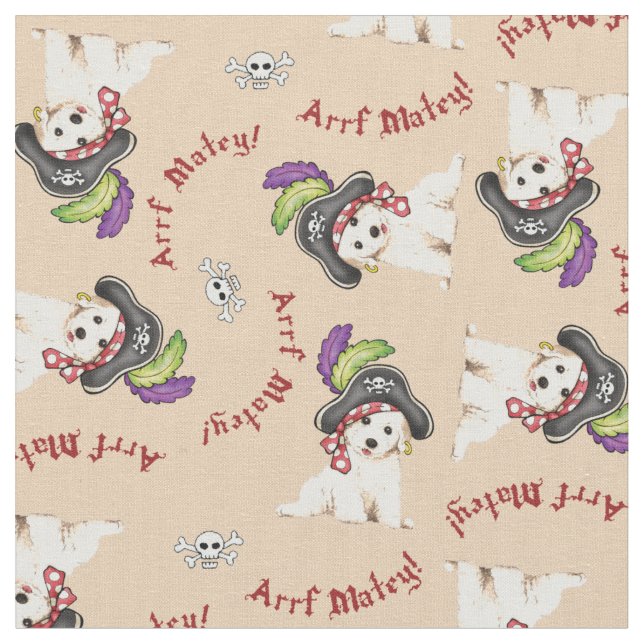 Bichon Frise Pirate Fabric (Close Up)