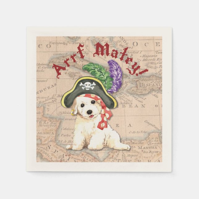 Bichon Frise Pirate Napkin (Front)