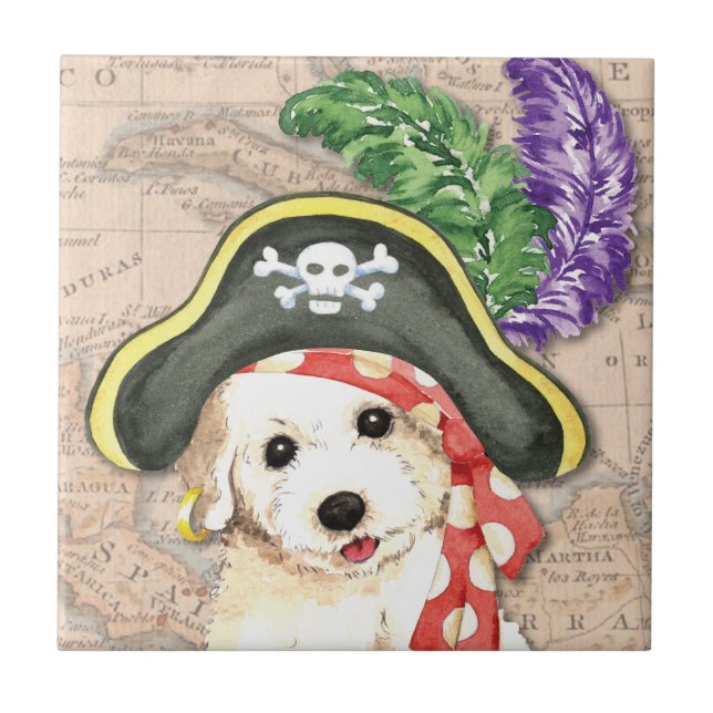 Bichon Frise Pirate Tile (Front)