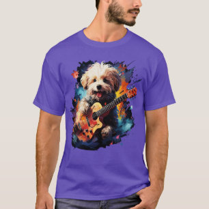 Bichon Frise Playing Guitar T-Shirt