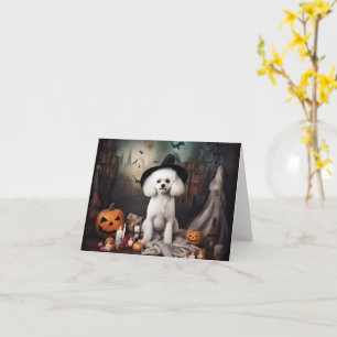 Bichon Frise Pumpkins Halloween Scary Card