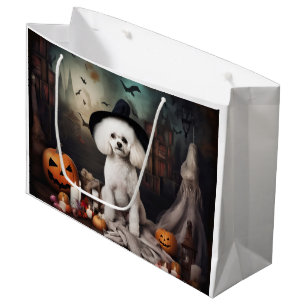 Bichon Frise Pumpkins Halloween Scary Large Gift Bag