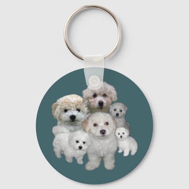 Bichon Frise Puppies Keychain (Front)