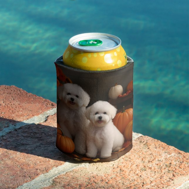 Bichon Frise Puppy Autumn Delight Pumpkin  Can Cooler (In Situ Pool)