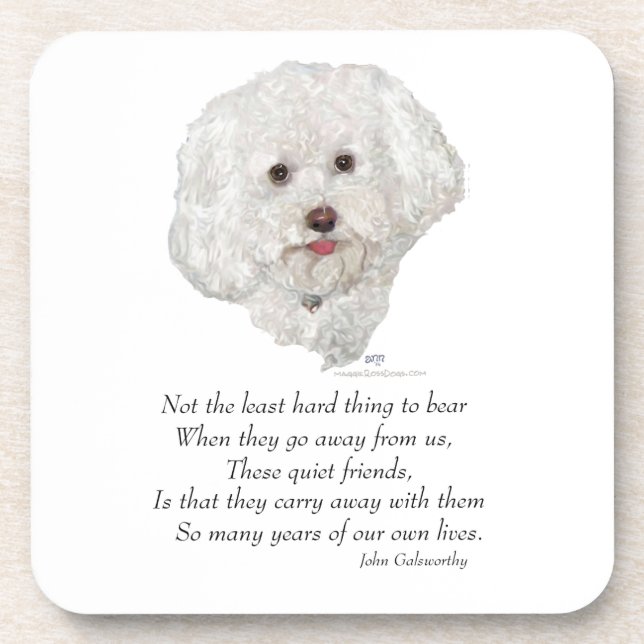 Bichon Frise Rainbow Bridge Coaster (Front)