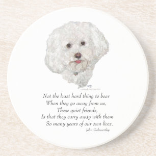 Bichon Frise Rainbow Bridge Coaster
