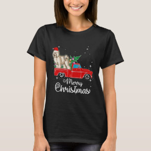 Bichon Frise Ride Red Truck Christmas T-Shirt