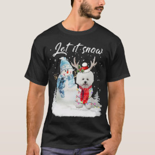 Bichon Frise Santa Dog Christmas Snowman Xmas Paja T-Shirt